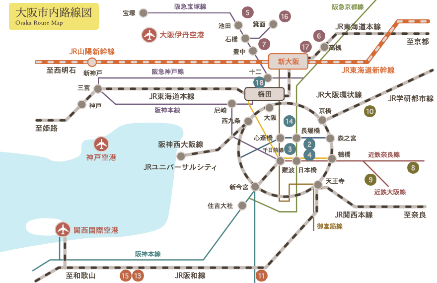 大阪市內路線圖